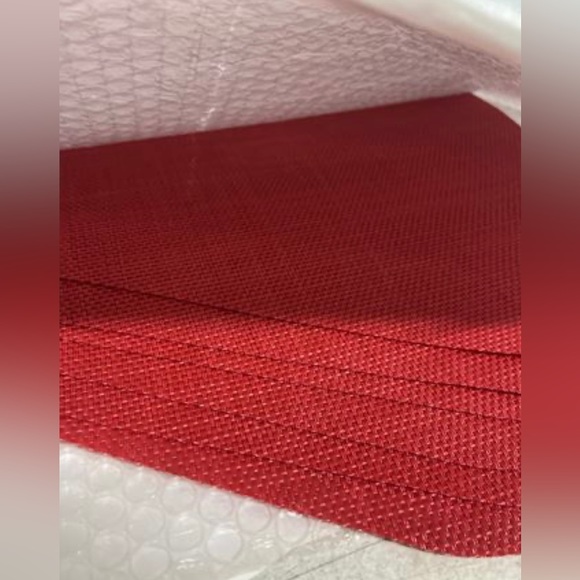 Nautical Blue Solid Round Table Placemat (Set of 6) - 13x18.75 Tango Red - Picture 4 of 4